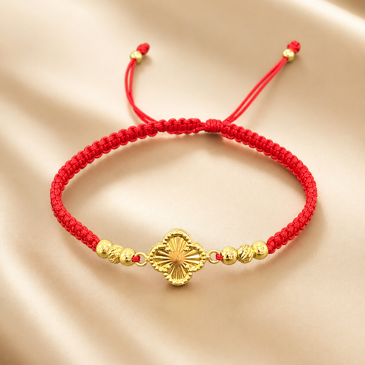 Manilla Hilo Rojo Trébol Diamantado